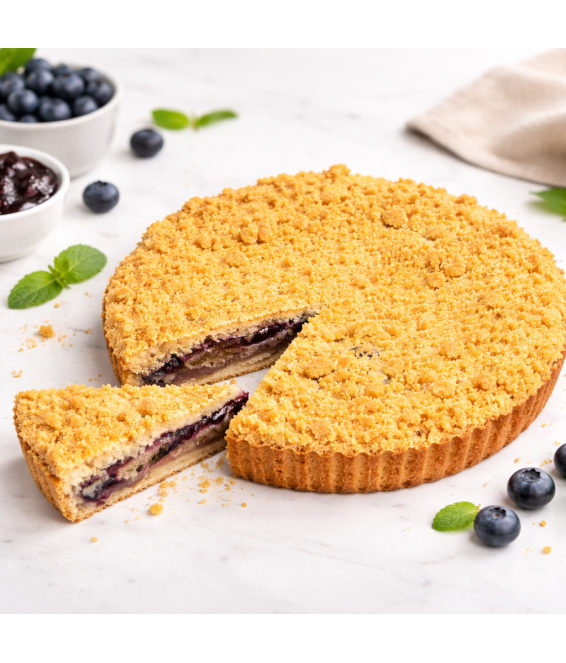 Borůvkovomandlový s drobenkou