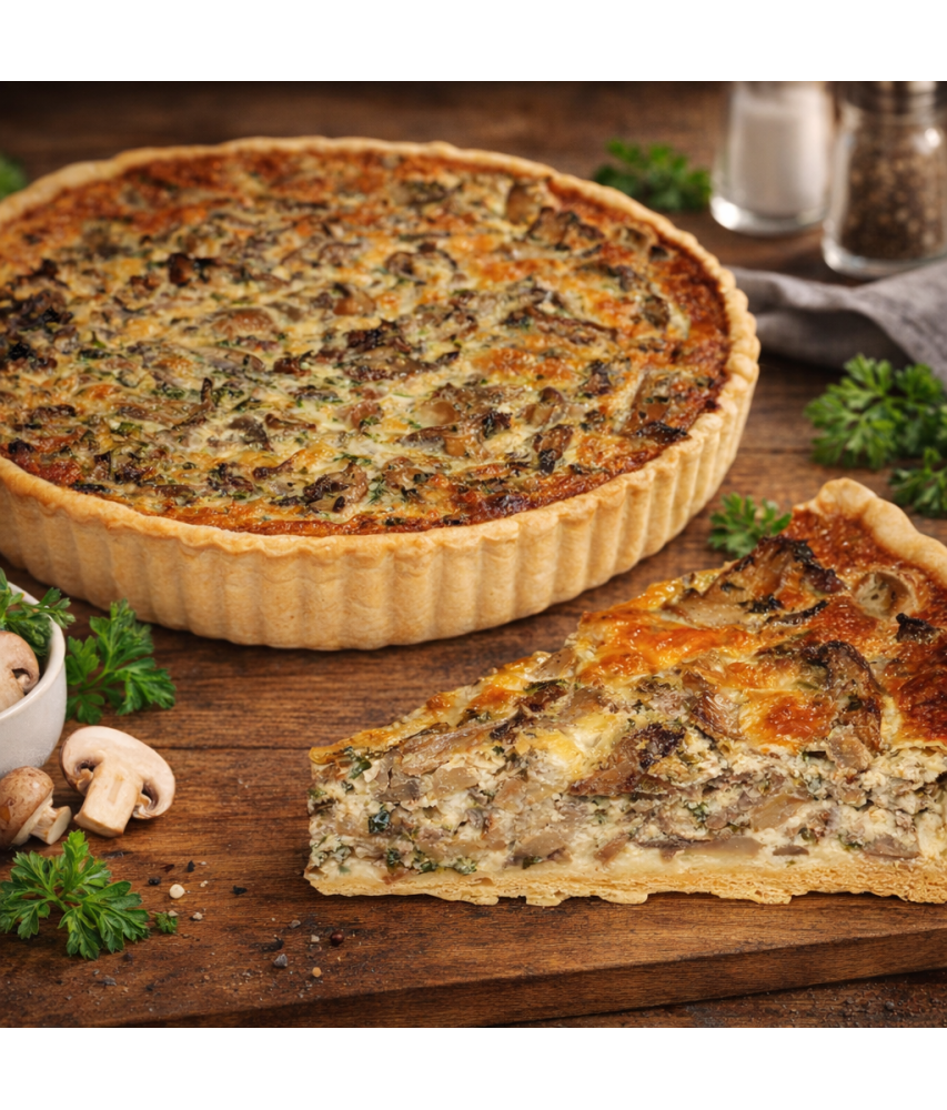 Žampiónový quiche s čerstvou petrželkou