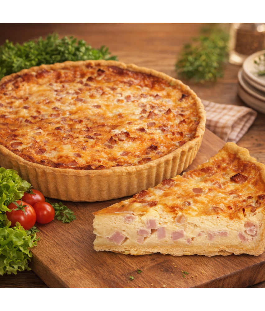 Šunkový quiche se dvěma druhy sýrů