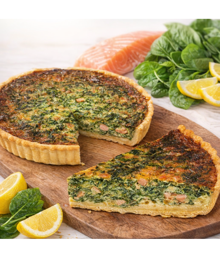 Lososovo-špenátový quiche