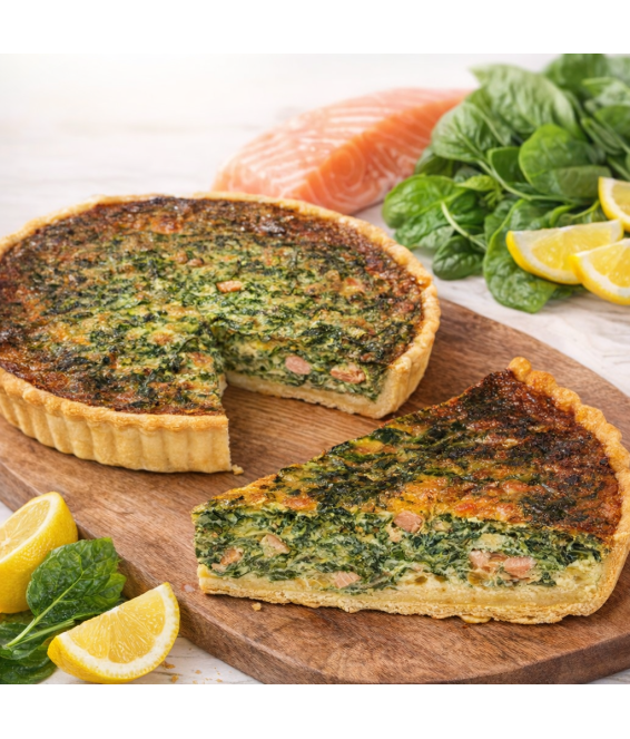 Lososovo-špenátový quiche