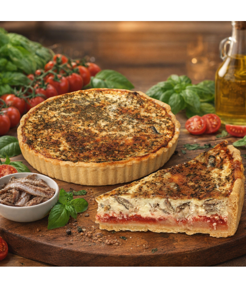 Ančovičkový quiche s tomaty